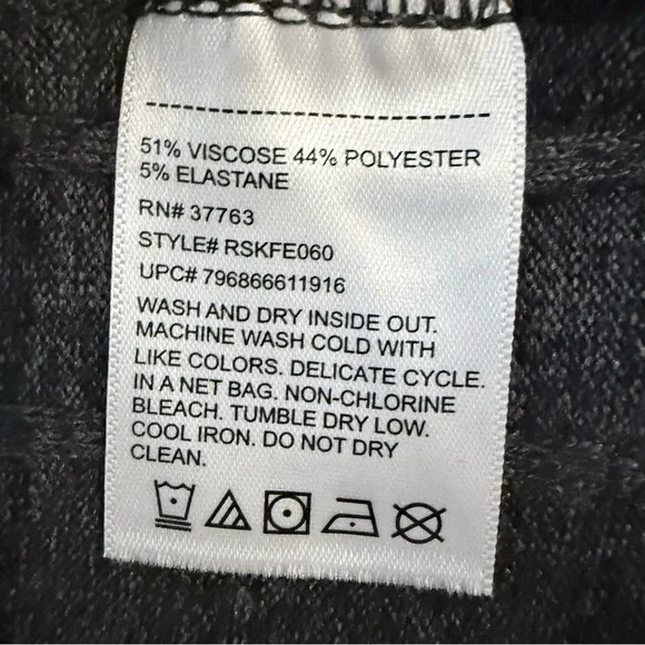 NWT- Rafaella Dark Heather Gray Cowl Neck Top Button Sweater Sz XL - Picture 12 of 12